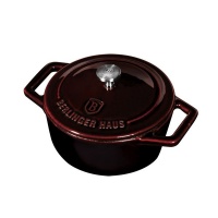 Berlinger Haus 12cm Enamel Coating Oven Safe Mini Pot with Lid - Burgundy Photo