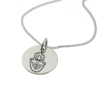 Hamsa Hand Sterling Silver Necklace Photo