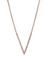 9K Rose Gold & Diamond V Bar Necklace Photo