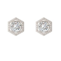 Stella Luna Honeycomb Earring- made with Swarovski Clear crystal Rosegold Photo