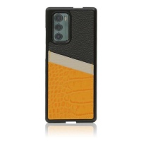 LG Design Skin Wing Leather Case With Dual Card Holder - Black/Yellow Photo