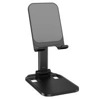 Foldable Aluminium Desktop Stand For All Universal Mobile Phones - Black Photo