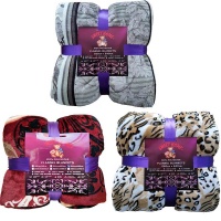 Sweet Home 3 Pieces Value Pack Flowers Pattern King Size Warm Flannel Blanket . Photo
