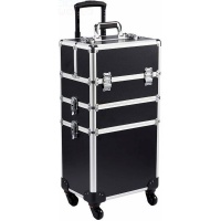 Big Brothers and Sisters Professional Aluminium Makeup cosmetics 3-in-1 Trolley-Black Photo