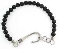 Lava Bead bracelet with Stainless Steel Hook Design Clasp Photo