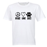 Peace. Love. Cats - Adults - T-Shirt Photo