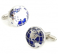 OTC Planet Earth Globe Style Pair of Cufflinks - Mens Gift Photo