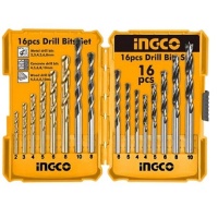 Ingco - 16 piecess Metal Concrete and Wood Drill Bits Set - AKD9165 Photo