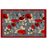Print with Passion Poppies on Grey Rectangle Tablecloth Photo