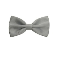 Plain Satin Bow Tie - Silver Photo