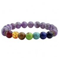 TryMe Natural Chakra Healing Yoga Stone Buddha Bracelet Photo