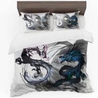 Print with Passion Dragons Yin and Yang Duvet Cover Set Photo