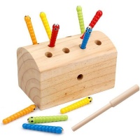 Wooden Magnetic Catch Worms Game Photo