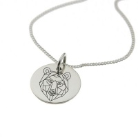 Geometric Bear Sterling Silver Necklace with Chain Photo