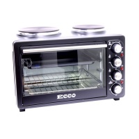 ECCO Mini Cooking Oven With Drip Tray & Grill Rack & 2 Plate Stove - 26 Lt Photo