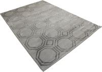 Decorpeople Modern Polyester Rug with Grey Circles Photo
