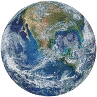 ATOUCHTOTHEWORLD Earth Jigsaw Puzzle 500 Pieces Round Full Planet Surface Puzzle Photo