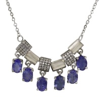 doubleW Jewels Tanzanite Gemstone Sterling Silver Necklace - Valuation Cert R10'000 Incld Photo