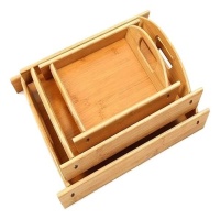 3 Piece Bamboo Tray Set Photo