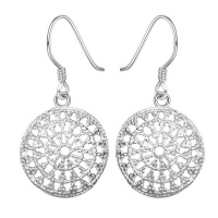 Silver Designer Round Kaleidoscope Earrings Photo