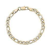 7mm Gold Figaro Link Bracelet 7.5" Photo