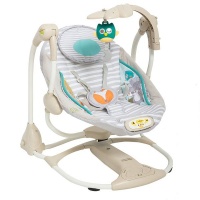Automatic Swing Baby Cradle - White/Beige Photo