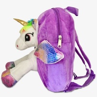ZEE - 3D Unicorn Plush Backpack and Schoolbag - Fluffy Children's Bag Photo