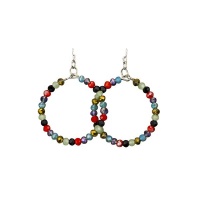 Dimzique Jewellery - Multi-Coloured Boho Beaded Hoop Earrings Photo