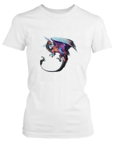 PepperSt Ladies White T-Shirt - AAura Dragon Photo