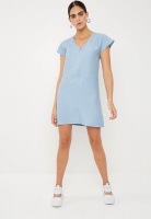 Sheath Dress with Zip Detail - Light Blue Photo