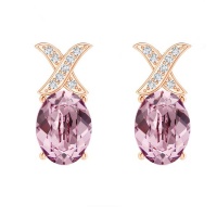 Civetta Spark Oval XO Earrings- Swarovski Light Rose Crystal Rosegold Photo