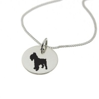 Miniature Schnauzer Dog Silhouette Sterling Silver Necklace with Chain Photo