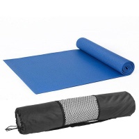 Yoga Mat & Pilates Mat with Bag - 0.6mm Thick - Blue Photo