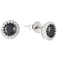Kays Family Jewellers Classic Black Halo Studs on 925 Silver Photo