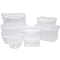 EasyLock 8 Piece Rectangular and Round Plastic Food Storage Containers Photo