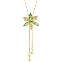Swarovski Crystal Flower Slider Necklace in Green by Zana Jewels Photo