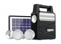 Magneto Solar Powered Rechargeable Home Lighting System - Black Photo