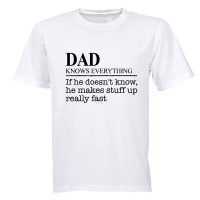 BuyAbility Dad Knows Everything - Adults - T-Shirt Photo