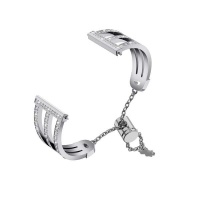 Metal Alloy Bling Bracelet Strap Watch Band For Fitbit Versa-Silve Photo