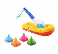 Olive Tree - Fishing Boat with 4 Floating Fish Bath Toy Photo