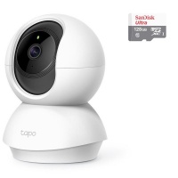 TP Link TAPO C200 Pan/Tilt Home Security Wi-Fi Camera With 128GB Class 10 Micro-SD Photo