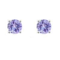 Stella Luna Round Stud earrings - made with Swarovski Violet crystal Photo