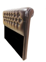 Decorist Home Gallery Amatis - Brown Leather Headboard Queen Size Photo