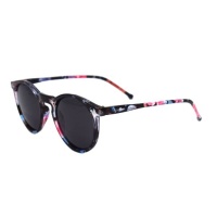 Kagiva's Retro Round Polorized Women Sunglasses - Black/Pink Photo