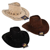 Bulk Pack x 3 Dress Up Hat Cowboy Adult Photo