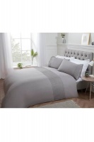 I Saw it First - Silver Pintuck Bedding Duvet Cover Set - King Photo