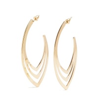 Quiz Ladies Gold Oval Hoop Earring - Gold Photo