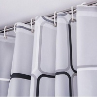 12 Haken Light Shower Curtain - Squared Black and White - 02 Photo