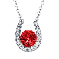 Stella Luna Horseshoe necklace- Swarovski Ruby crystal Photo