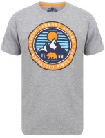 Tokyo Laundry - Mens Bruntwood Motif Cotton Jersey T-Shirt In Light Grey Marl [Parallel Import] Photo